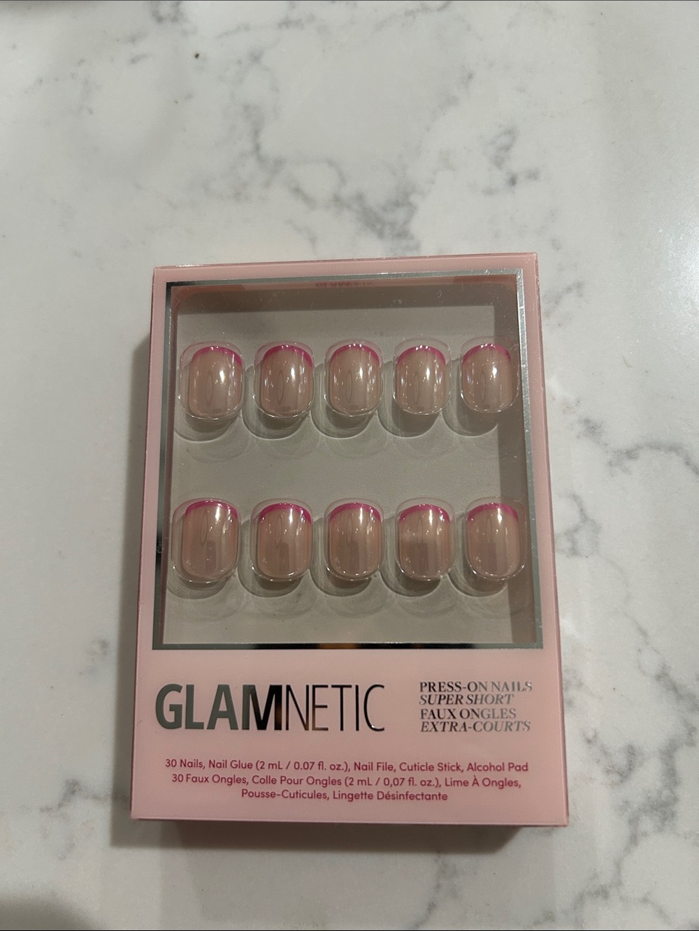 Glamnetic Pink Tutu Press-On Nails - Nude Base, 30-Pack